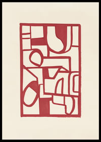 Rote Linien bilden ein lebendiges abstraktes Muster-2