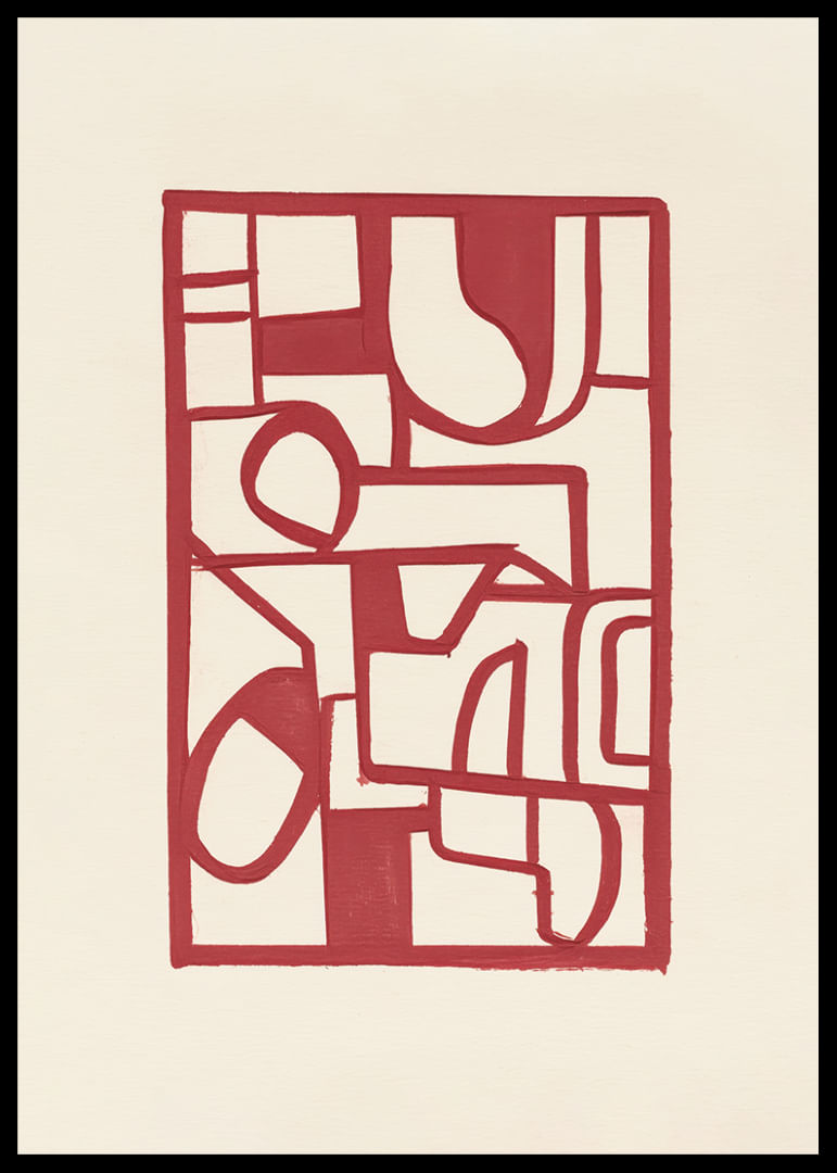 Rote Linien bilden ein lebendiges abstraktes Muster-12