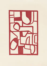 Rote Linien bilden ein lebendiges abstraktes Muster-3