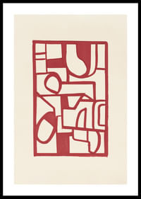 Rote Linien bilden ein lebendiges abstraktes Muster-0