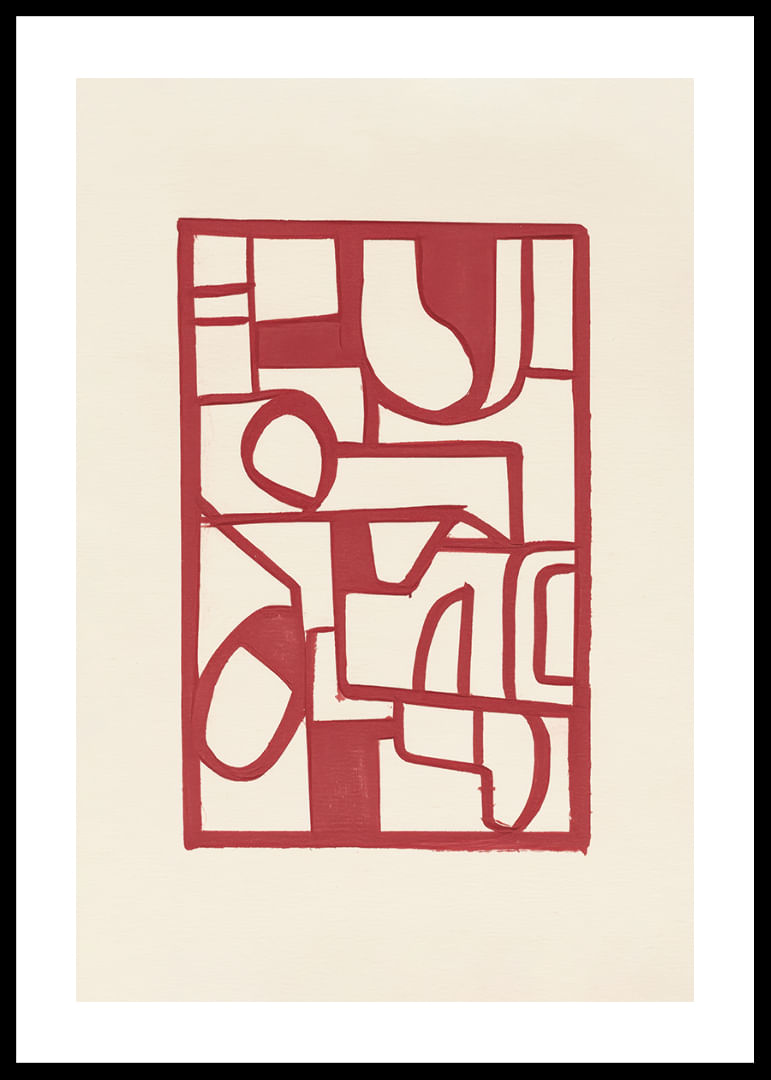 Rote Linien bilden ein lebendiges abstraktes Muster-12