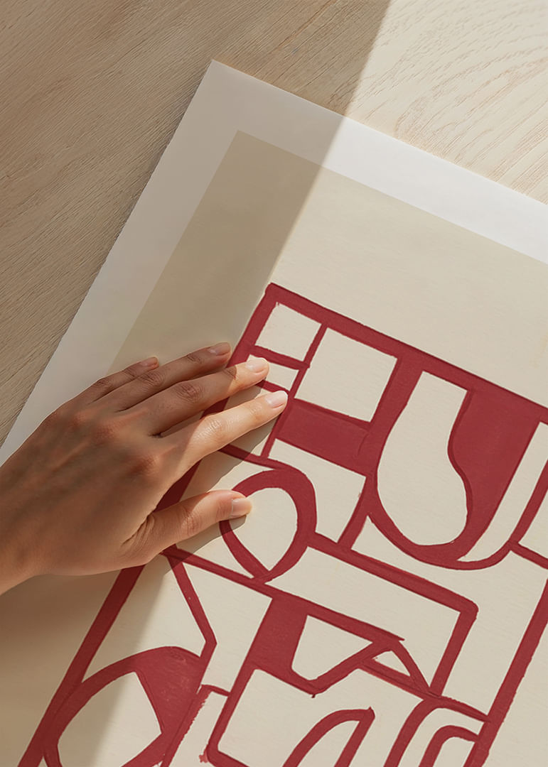 Rote Linien bilden ein lebendiges abstraktes Muster-12