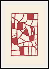 Abstract red patterned poster creates modern elegance-2