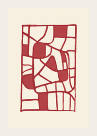 Abstract red patterned poster creates modern elegance-3
