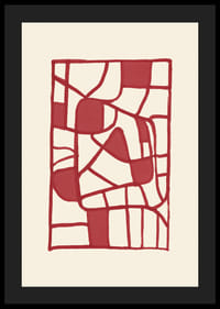 Abstract red patterned poster creates modern elegance-4