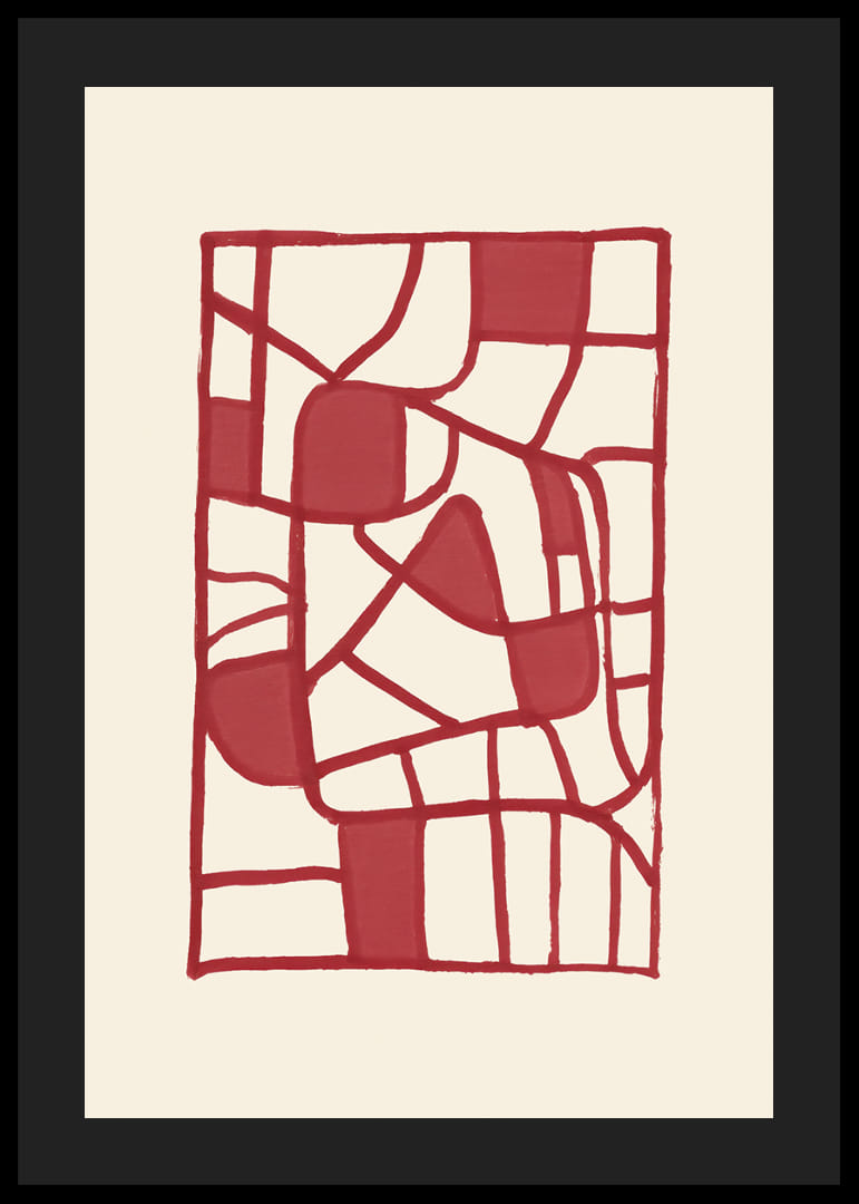 Abstract red patterned poster creates modern elegance-12