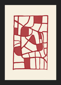Abstract red patterned poster creates modern elegance-5