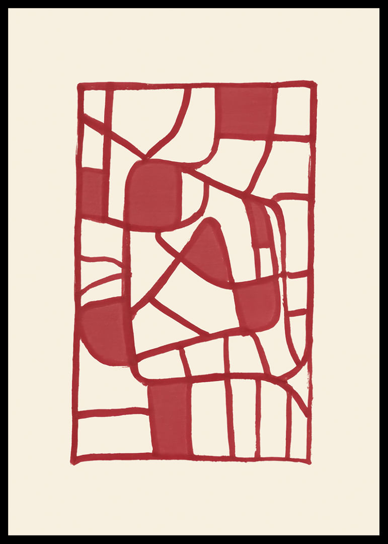 Abstraktes, rot gemustertes Poster erzeugt moderne Eleganz-12