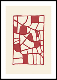 Abstraktes, rot gemustertes Poster erzeugt moderne Eleganz-0