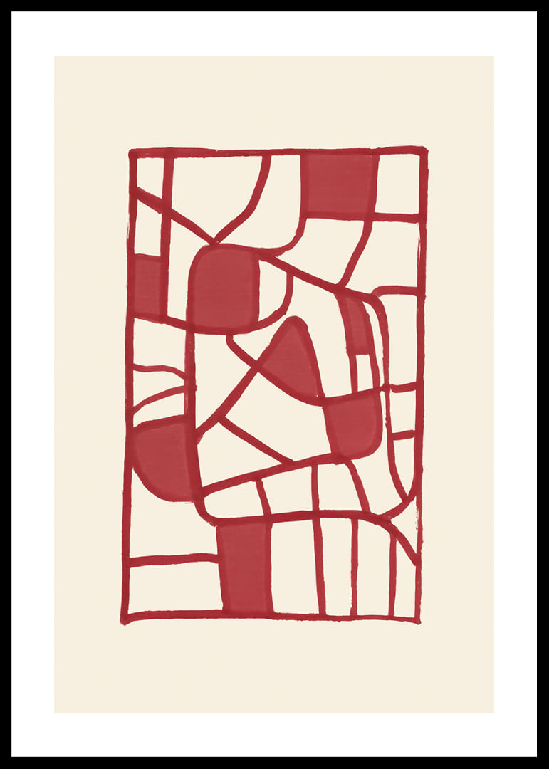 Abstraktes, rot gemustertes Poster erzeugt moderne Eleganz-12