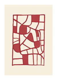 Abstraktes, rot gemustertes Poster erzeugt moderne Eleganz-1