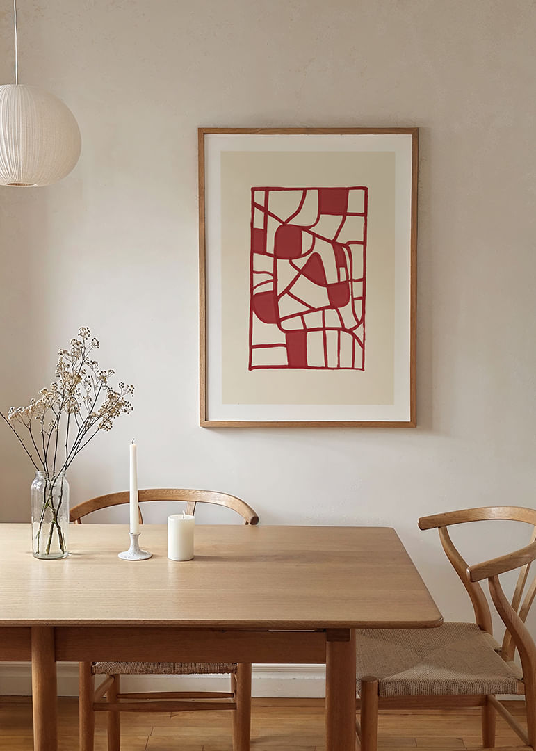 Abstraktes, rot gemustertes Poster erzeugt moderne Eleganz-12