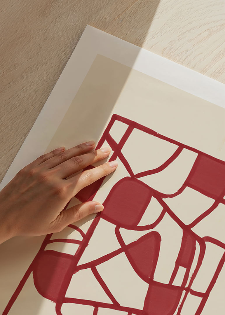 Abstraktes, rot gemustertes Poster erzeugt moderne Eleganz-12