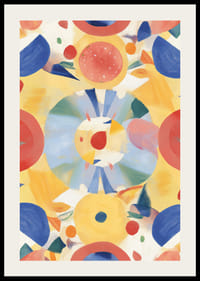 Färgrikt mönster med cirklar och dynamik som väcker glädje-2