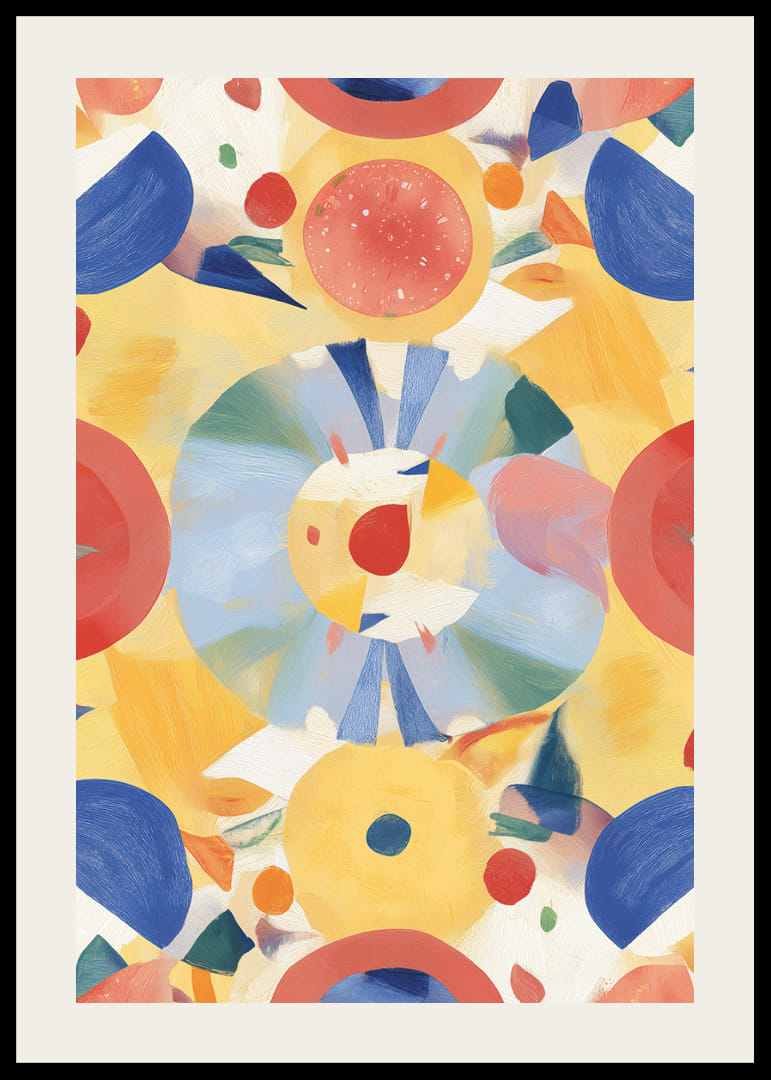 Färgrikt mönster med cirklar och dynamik som väcker glädje-12