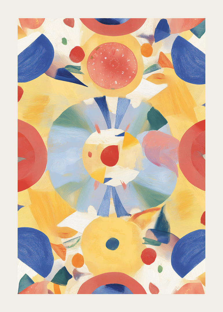 Färgrikt mönster med cirklar och dynamik som väcker glädje-12