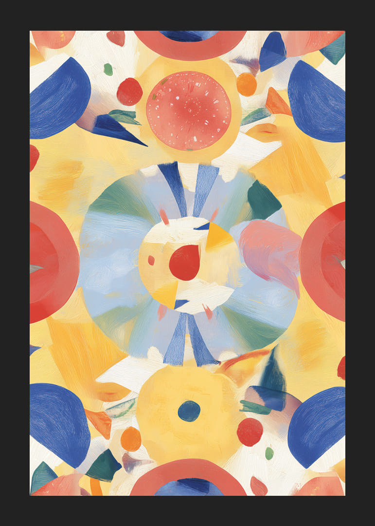 Färgrikt mönster med cirklar och dynamik som väcker glädje-12