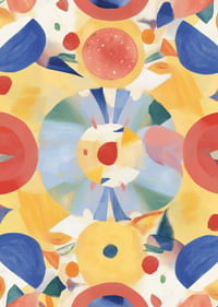 Krāsains raksts ar apļiem un dinamiku, kas rada prieku-3