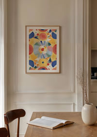 Krāsains raksts ar apļiem un dinamiku, kas rada prieku-4