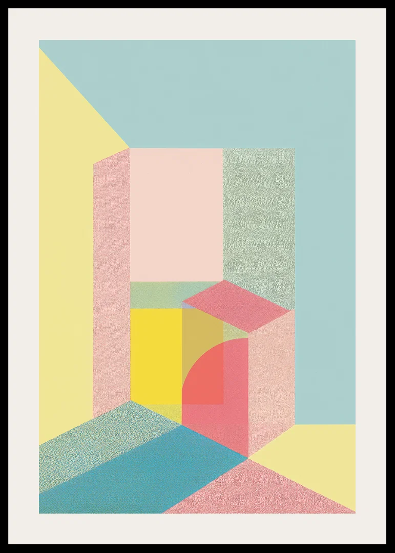 Pastel colored geometry creates a calming sense of space-12