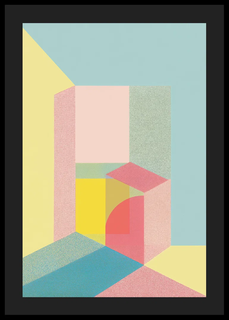Pastel colored geometry creates a calming sense of space-12
