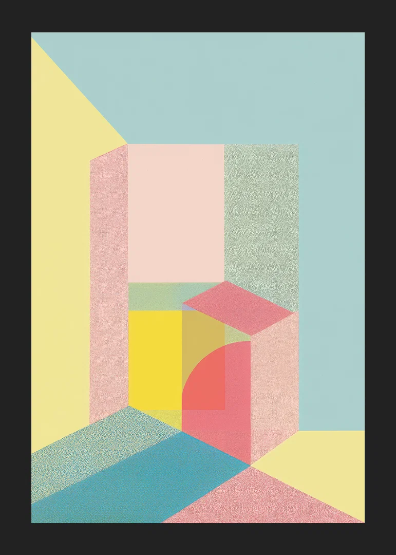 Pastel colored geometry creates a calming sense of space-12