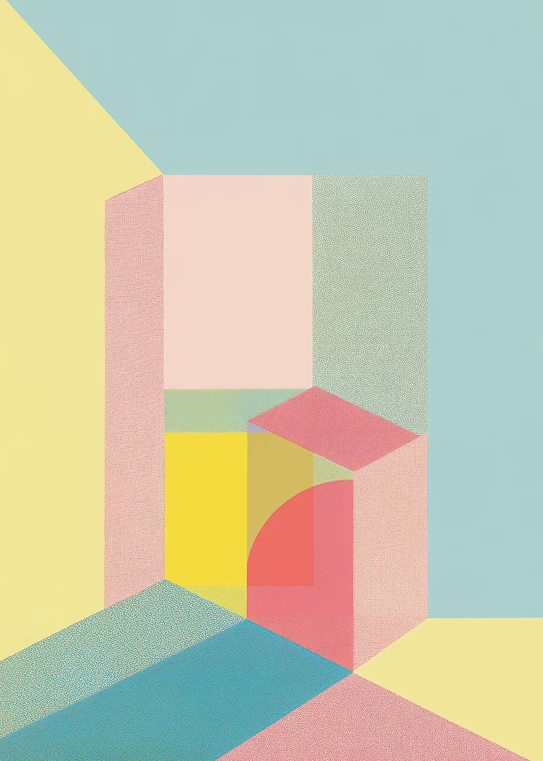 Pastel colored geometry creates a calming sense of space-12