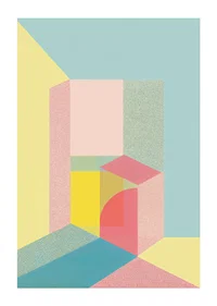 Pastel colored geometry creates a calming sense of space-1