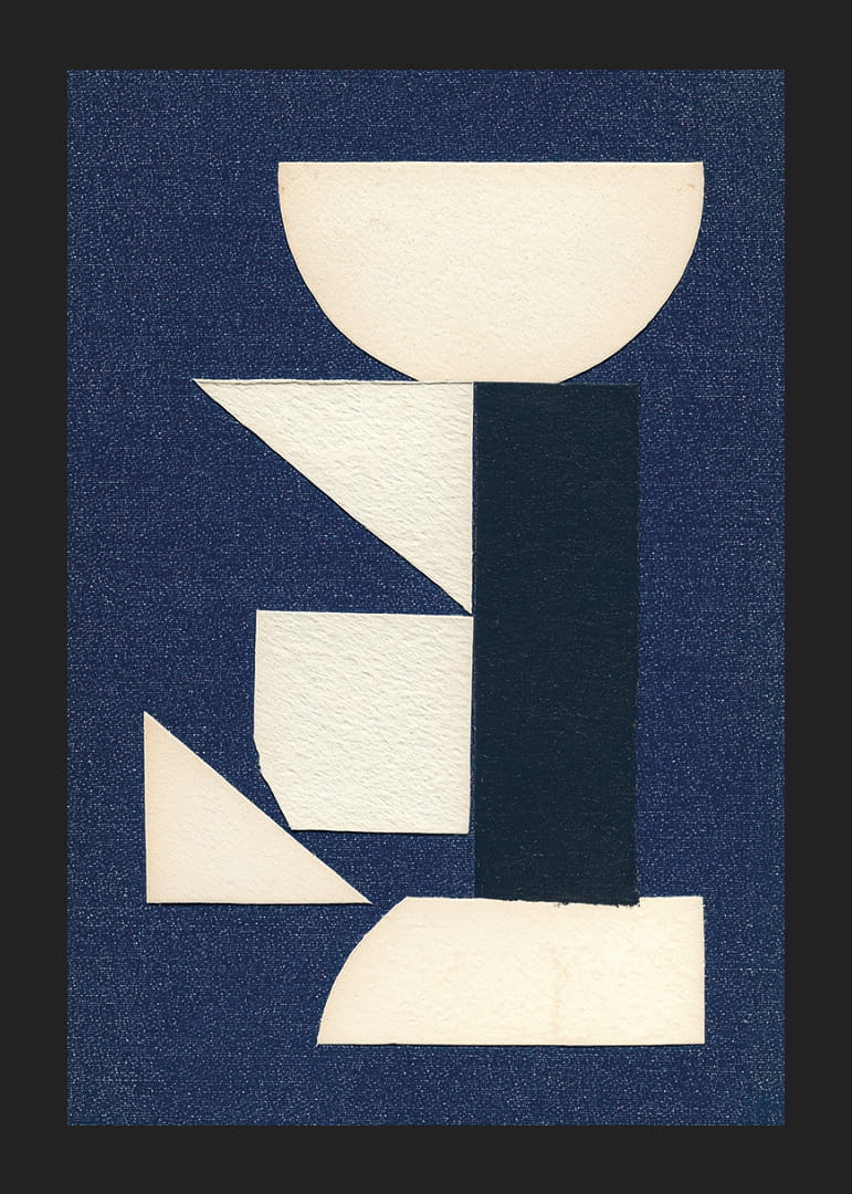 Stylish poster with geometric shapes on a dark background-12