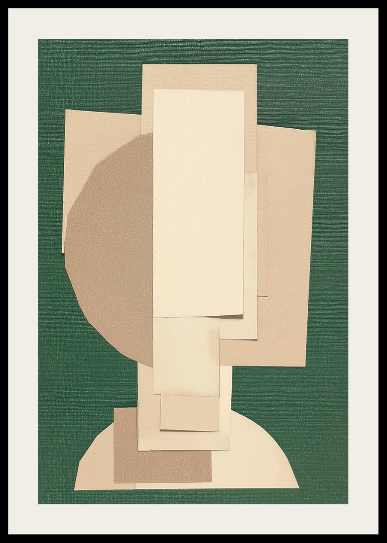 Ein Kunstwerk mit geometrischen Schichten in sanften Farben-12
