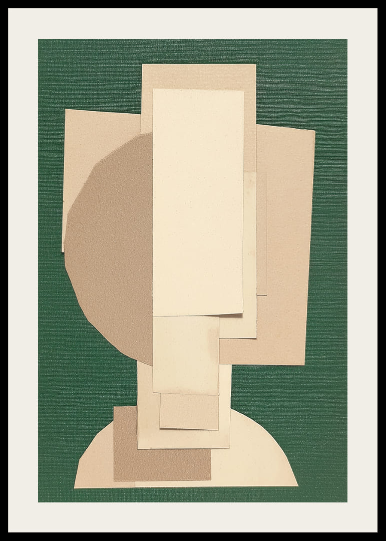 A work of art with geometric layers in soft colors-12