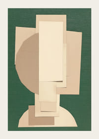 A work of art with geometric layers in soft colors-3