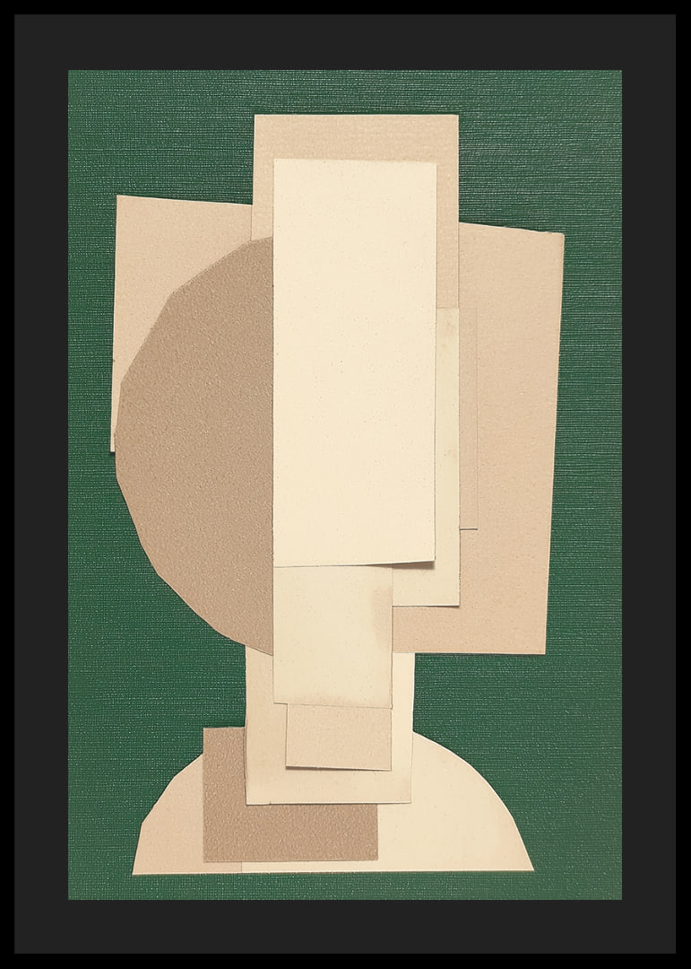 Ein Kunstwerk mit geometrischen Schichten in sanften Farben-12