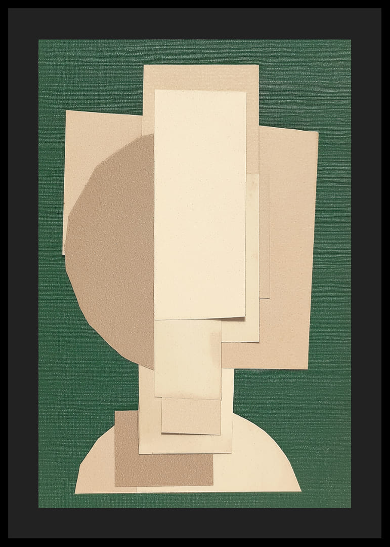 A work of art with geometric layers in soft colors-12