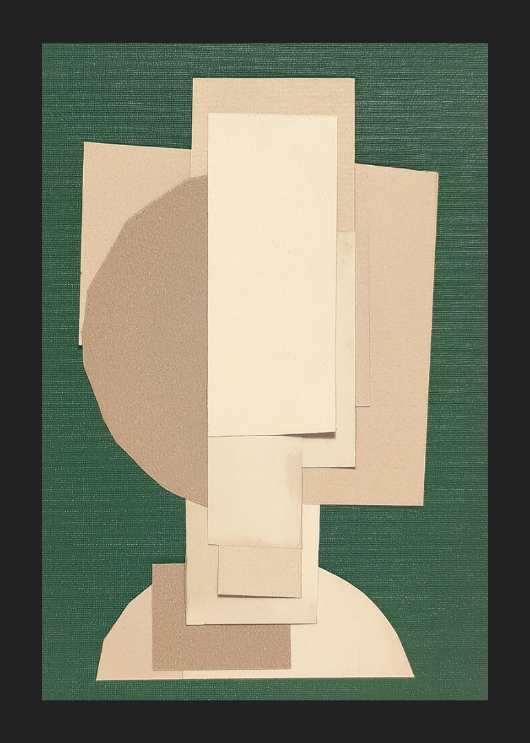 Ein Kunstwerk mit geometrischen Schichten in sanften Farben-12