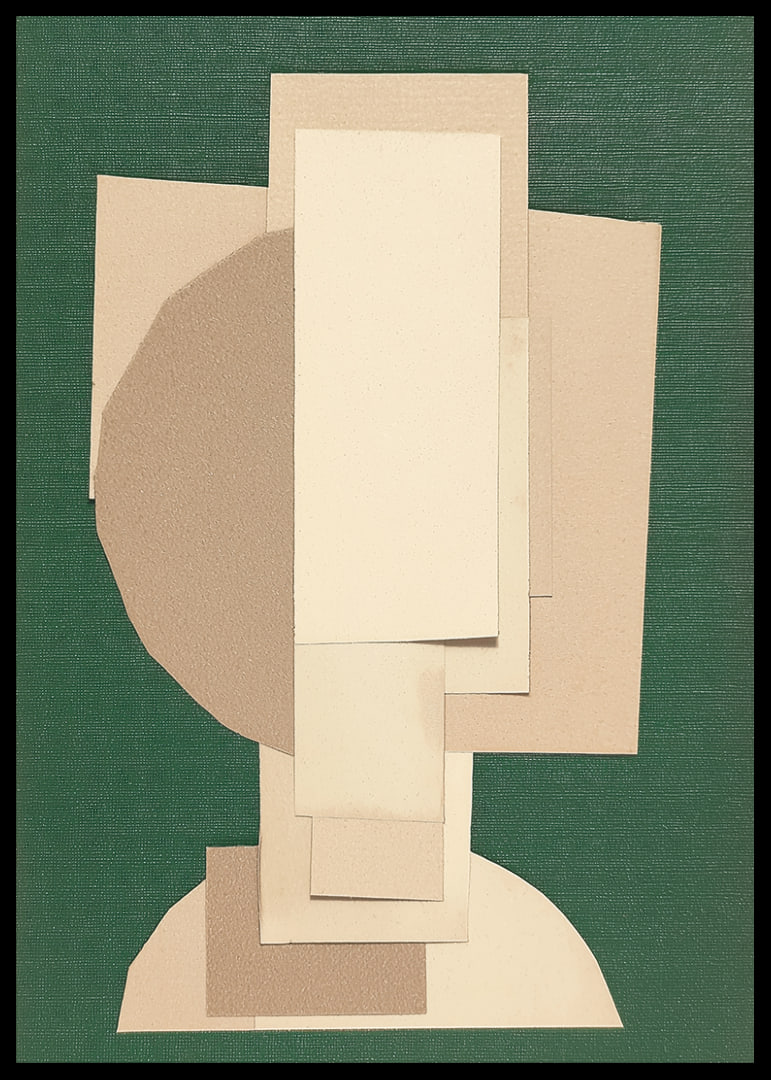 Ein Kunstwerk mit geometrischen Schichten in sanften Farben-12