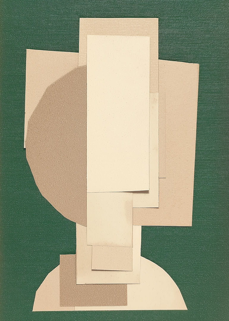 Una obra de arte con capas geométricas en colores suaves-12