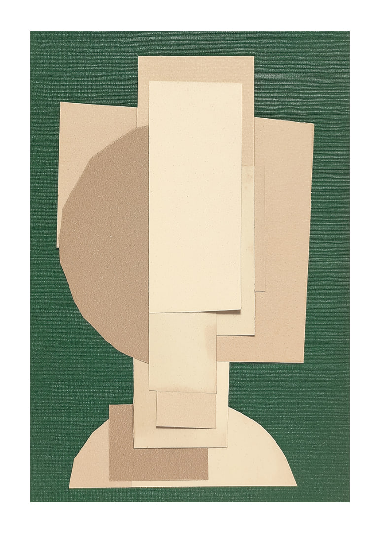 Ein Kunstwerk mit geometrischen Schichten in sanften Farben-12