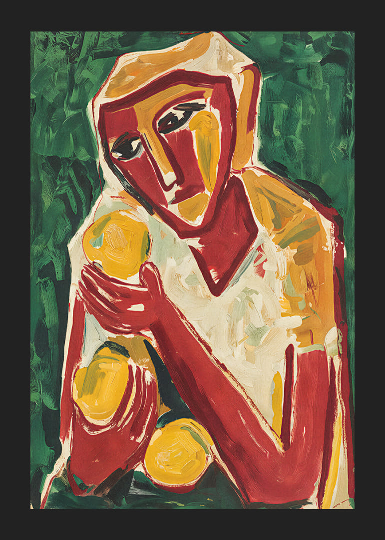 En konstnärlig omfamning av frukt i starka färger-12