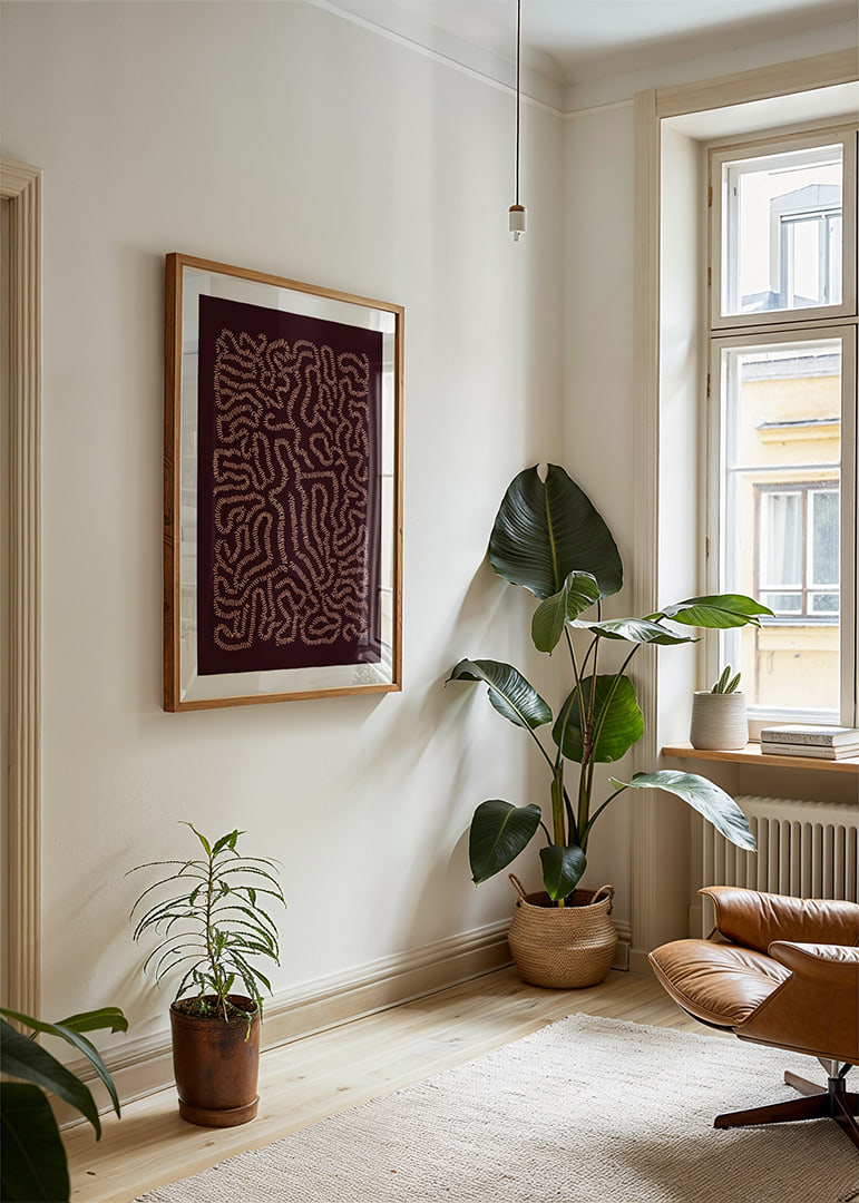 Un labyrinthe hypnotique de courbes et de motifs fascine le spectateur.-12
