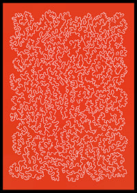 Un motif ludique sur un fond rouge vif-2