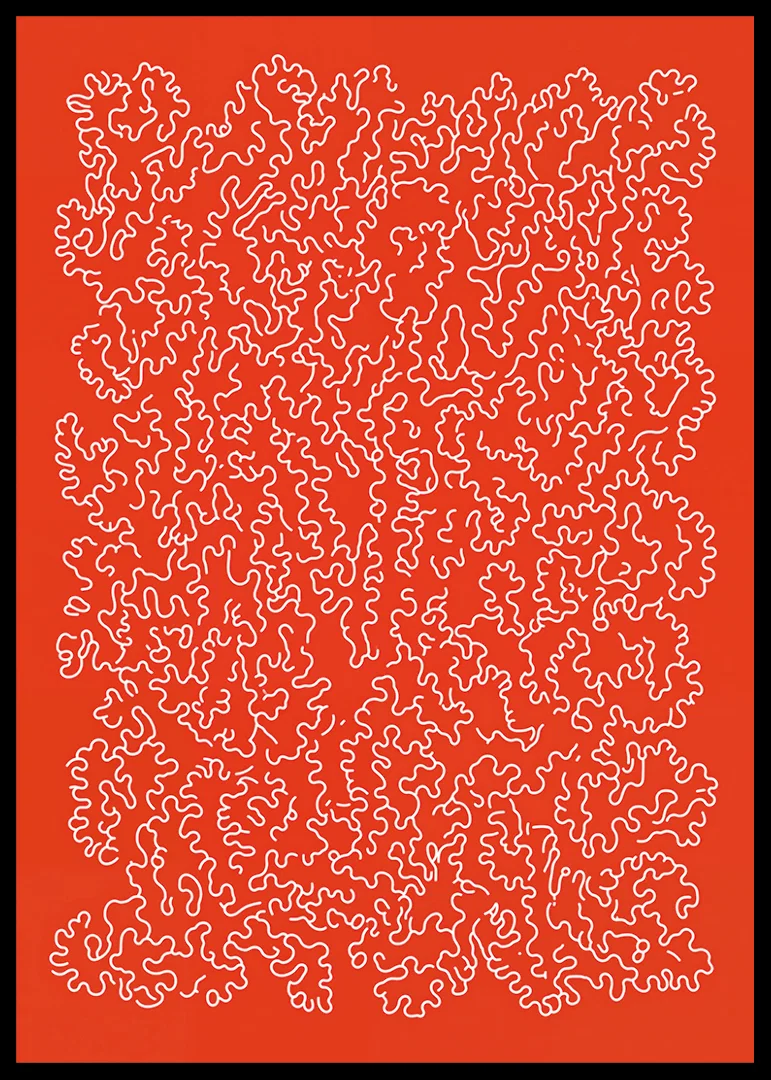 A playful pattern on a vibrant red background-12