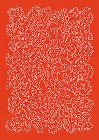 Un motif ludique sur un fond rouge vif-3