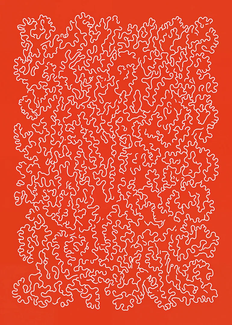 A playful pattern on a vibrant red background-12