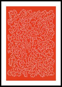 Un motif ludique sur un fond rouge vif-0