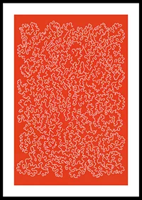 A playful pattern on a vibrant red background-0