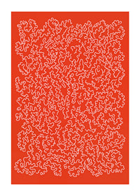 Un motif ludique sur un fond rouge vif-1