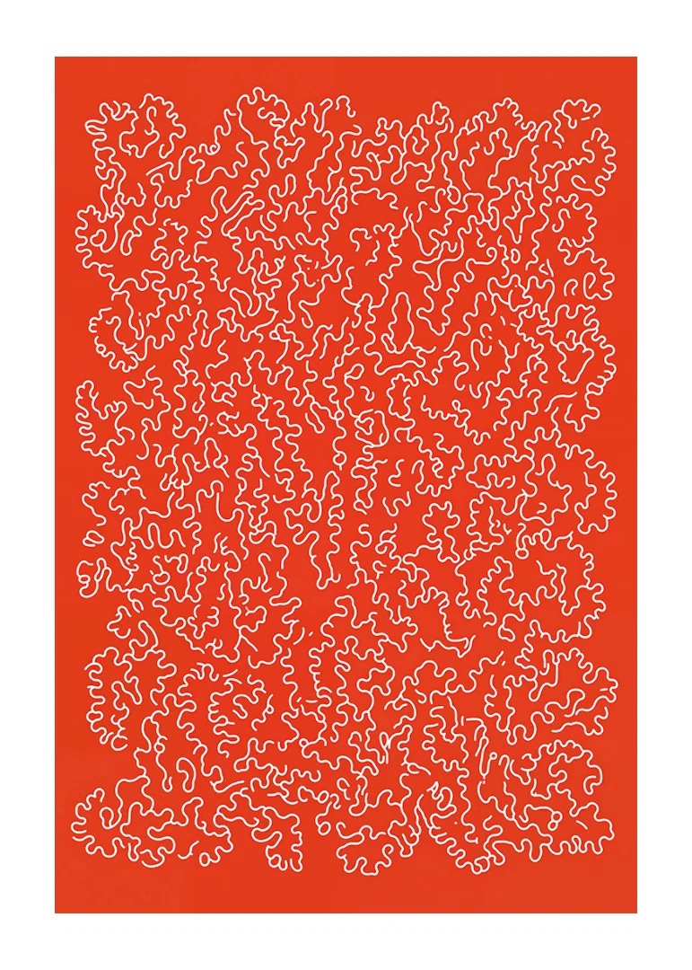 A playful pattern on a vibrant red background-12