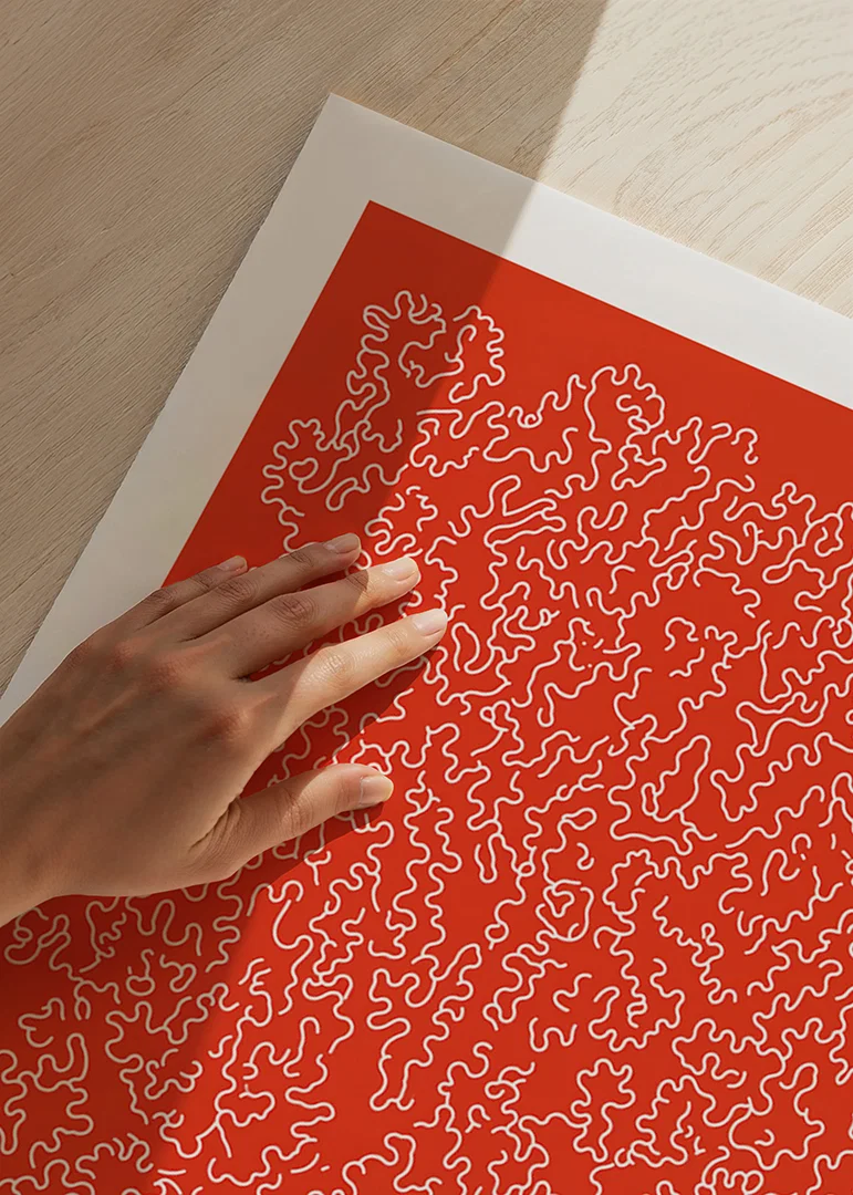 A playful pattern on a vibrant red background-12