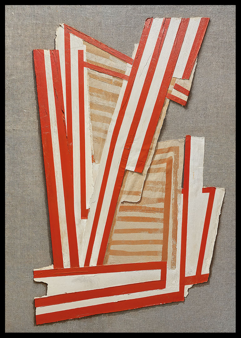 Las vibrantes líneas rojas y blancas crean un movimiento enérgico-12